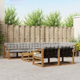 vidaXL Set de canapele de exterior 9 pcs Gri natural și deschis 3369610