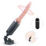 Vibrator Baron, 9 Moduri Vibratii, 7 Moduri Thrusting, Silicon, USB, Natural, 18 cm, Mokko Toys