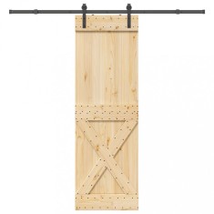 Ușă glisantă cu set de feronerie 70x210 cm, lemn masiv de pin foto