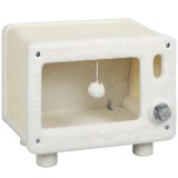 PawHut Căsuță pentru pisici &icirc;n design TV, peșteră cu hamac și minge de joacă, saltea de zg&acirc;riat din sisal, pentru pisici p&acirc;nă la 7 kg 50 x 33 x 42 cm