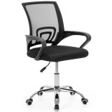 Scaun de birou ergonomic cu spatar din plasa mesh respirabila,sezut tapitat cu burete moale,cotiere pentru sustinere,baza metalica stabila cu 5 rot