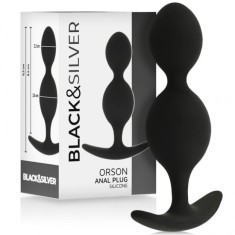 BLACK&amp;amp;SILVER - ORSON PLUG SILICONE 2 ANAL WAVES 9 CM foto