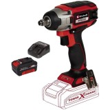 Einhell IMPAXXO 18/230 PXC + Starter Kit - Masina de insurubat cu impact patrat 1/2 inch 230 Nm + Set 1 acumulator si incarcator Li-Ion 18 V 4 Ah