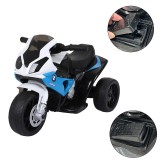 Motocicleta electrica pentru copii, BMW S1000 RR, muzica, faruri, baterie 6V/7Ah, alb, albastru, RESIGILAT