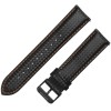 Curea piele compatibila Fossil Q Grant, Telescoape QR, 22mm, Negru/Portocaliu