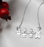 Lantisor din argint Family 4 persoane Mama, Tata si Doi Baieti Arg11E, Argintboutique