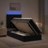 Cumpara ieftin Pat cu LED si saltea Negru 90 x 200 cm Catifea