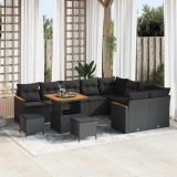 Cumpara ieftin Set de canapele pentru grădină 12 pcs Negru Rattan poli