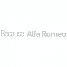 Sticker auto pentru parbriz Because Alfa Romeo, 50 cm, Alb foto