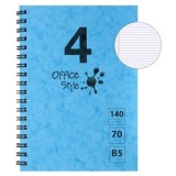 Caiet Spirală Office Style, B5, 140 File, 4 Subiecte, Culoare Turcoaz, CMCLASS