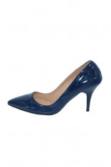 Pantof stiletto, de culoare bleumarin, cu toc cui inalt de 9 cm foto