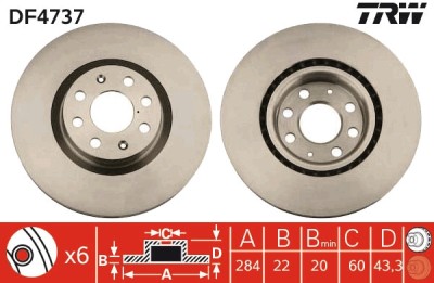 TRW DF4737 Disc frana foto