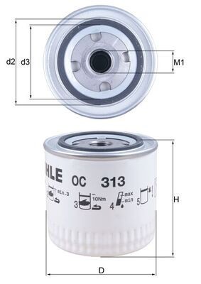 MAHLE OC 313 Filtru ulei foto