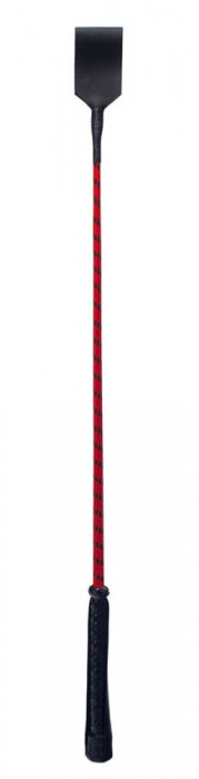 Cravasa Devil Sticks din Piele Naturala, Negru/Rosu, 72 cm