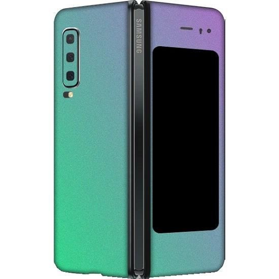 Set Folii Skin Acoperire 360 Compatibile cu Samsung Galaxy Fold (2019) (Set 2) - ApcGsm Wraps Cameleon Lavander Blue