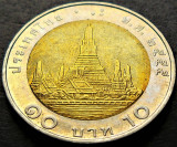 Moneda bimetalica 10 Baht - THAILANDA, anul 2001 *cod 226 B