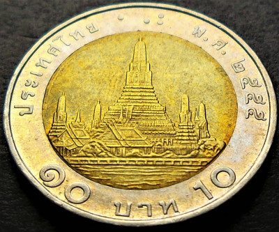 Moneda bimetalica 10 Baht - THAILANDA, anul 2001 *cod 226 B foto