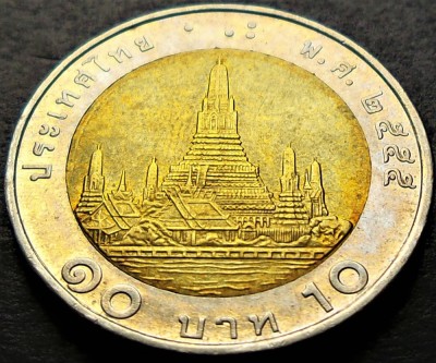 Moneda bimetalica 10 Baht - THAILANDA, anul 2001 *cod 226 B foto