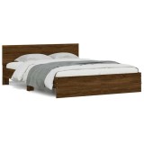 Cumpara ieftin Cadru de pat cu tablie, stejar maro, 150x200 cm