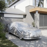 VidaXL Husă auto Sedan, curele cu cataramă, complet, argintiu XXL PEVA