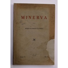 MINERVA , REVISTA DE SINTEZA CULTURALA , ANUL II , NR. 2 , 1928 , COPERTELE CU PETE SI URME DE UZURA , COPERTA FATA REFACUTA