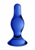 Butt Plug Sticla Borosilicata Chrystalino Classy Blue Albastru 11.5cm, Suflat Manual, Waterproof, Non-poros, Temp Play
