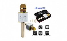 Microfon cu Bluetooth , mp3 portabil cu boxa inclusa si multiple functii, ideal pentru karaoke foto