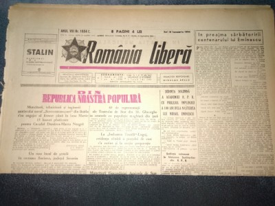 ZIARUL ROMANIA LIBERA 12 IANUARIE 1950 foto