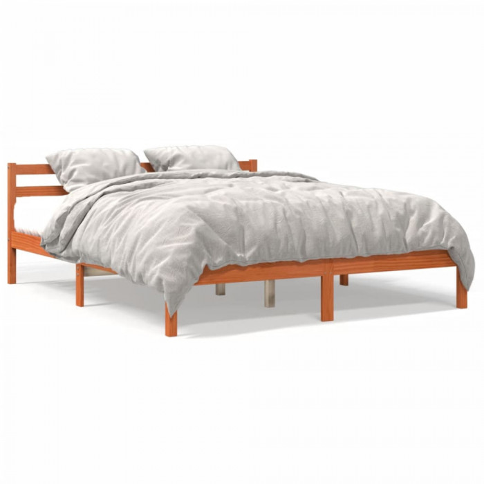 vidaXL Cadru de pat, maro ceruit, 180x200 cm, lemn masiv de pin