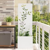 vidaXL Ghiveci de Grădină cu Panou Decorativ Alb 50 x 140 cm