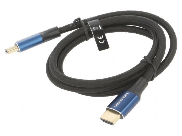 Cablu HDMI 2.1 Negru Mufă HDMI PVC Textilă