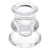 Sfeșnic Sticlă, Model Bază Rotundă, Transparent, Diametru 5.5x6cm