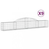Cumpara ieftin Cosuri gabion arcuite, 9 buc., 300x30x40/60 cm, fier galvanizat