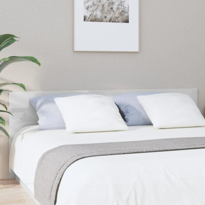 Tăblie de pat,alb extralucios, 200x1,5x80 cm, lemn prelucrat foto