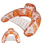 Scaun Gonflabil Inot Portocaliu cu Spatar, 110cm, Max 80kg, Piscina/Plaja, OEM