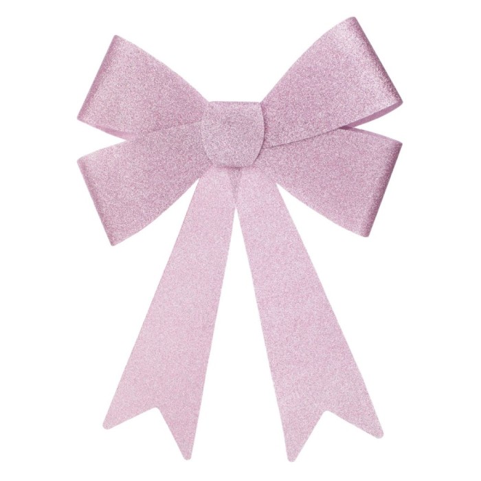 Fundă Decorativă Crăciun, Glitter Roz, 38 cm, PVC