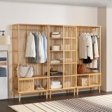 Set garderoba, en.casa, 1x PXNB-0706 - 2x PXNB-0707 Trundholm - Vemb, 185 x 240 x 45 cm, bambus, natur HausGarden Leisure, [en.casa]