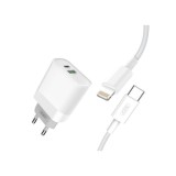 Incarcator retea USB/USB-C, Quick Charge QC3.0 20W cu cablu compatibil Lighting (Iphone ) Cod:XO-L64-NB113 Automotive TrustedCars, Oem