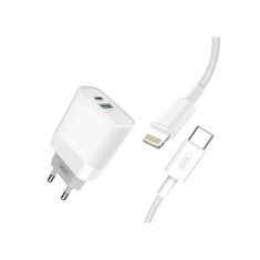 Incarcator retea USB/USB-C, Quick Charge QC3.0 20W cu cablu compatibil Lighting (Iphone ) Cod:XO-L64-NB113 Automotive TrustedCars
