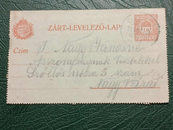 1915 - Oradea, intreg postal