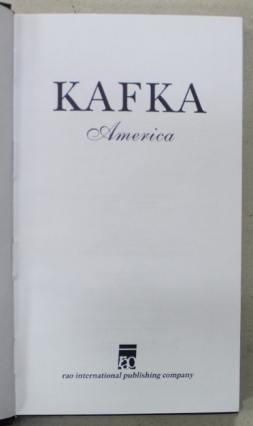 AMERICA de FRANZ KAFKA , 2000