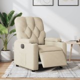 VidaXL Fotoliu rabatabil electric, crem, material textil