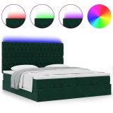 Cumpara ieftin Cadru de pat otoman cu saltele, catifea verde inchis 180x200cm