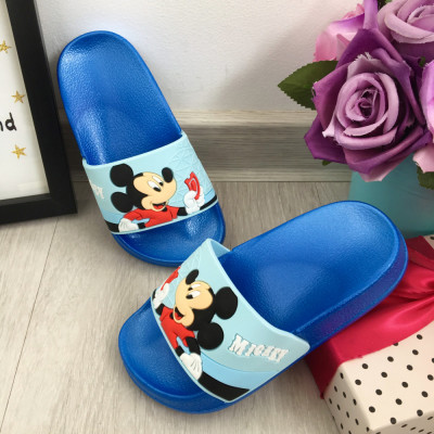 Papuci albastri de vara cu Mickey pentru copii baieti 24 26 30 32 34 cod 0845 foto