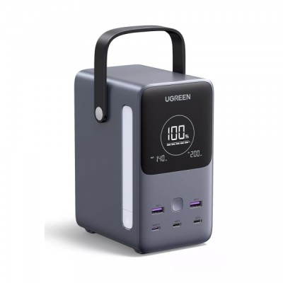 Baterie Externa UGREEN PB770, 48000mAh, 300W, QC + PD, 2 x USB-A - 3 x USB-C, Gri foto