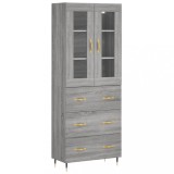 Cumpara ieftin Dulap inalt, gri sonoma, 69,5x34x180 cm, lemn compozit