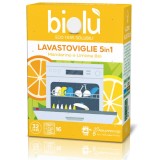 Tablete Masina Spalat Vase 5in1 Ecologice Biolu - Curatare, Degresare, Anticalcar, Antimiros - Mandarine &amp; Lamaie - 32 Bucati