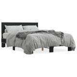 VidaXL Cadru de pat, negru, 140x200 cm, lemn prelucrat și metal