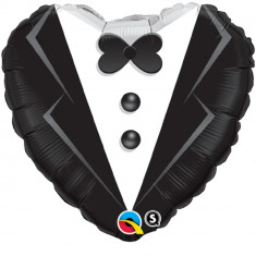 Balon Folie 45 cm Wedding Tuxedo, Qualatex 15784 foto