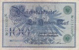 GERMANIA 100 marci 1908 serie verde VF+!!!